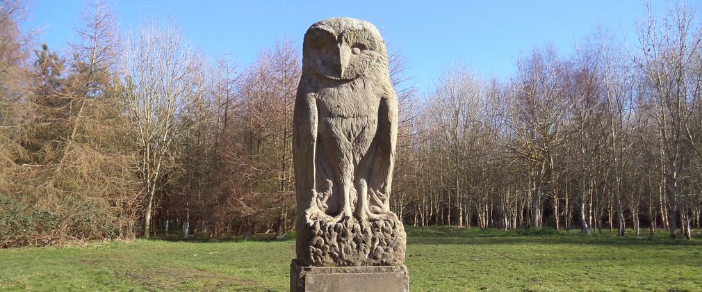 Owl sculpture at Sefton Meadows